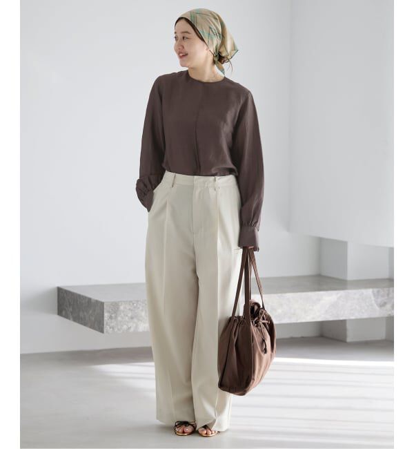 IENA「《新色/WEB限定/追加3》ラミーリヨセルノーカラーブラウス」|シャツ・ブラウス|