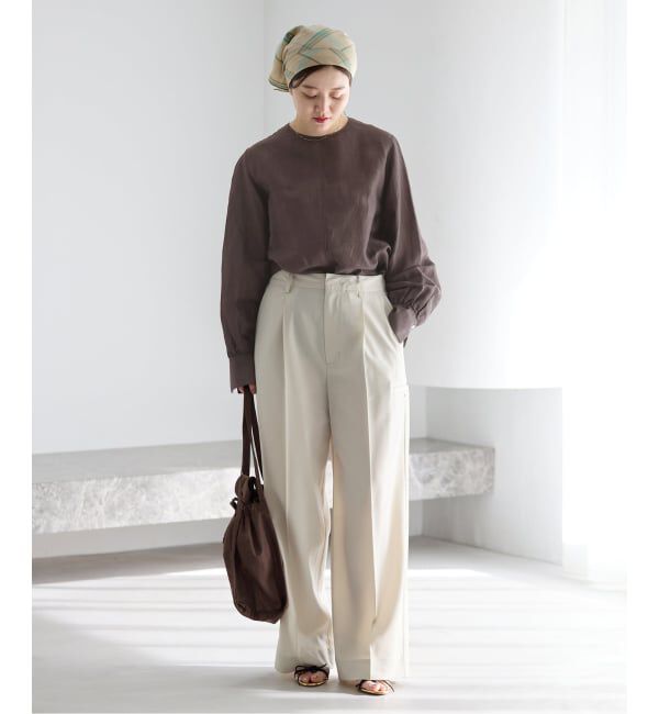 IENA「《新色/WEB限定/追加3》ラミーリヨセルノーカラーブラウス」|シャツ・ブラウス|