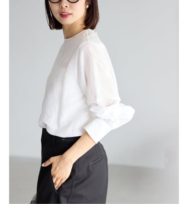 IENA「《新色/WEB限定/追加3》ラミーリヨセルノーカラーブラウス」|シャツ・ブラウス|
