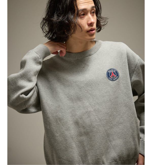 Paris Saint-Germain「【Paris Saint-Germain / パリ・サン＝ジェルマン】 JP Sweat like Knit EMBLEM」|ニット・セーター|グレーB