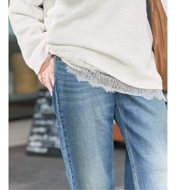 JOURNAL STANDARD「《追加5》レースヘム クルーネックシアーロングT」|Tシャツ・カットソー|