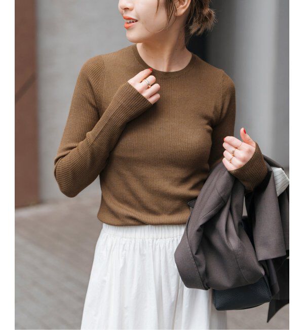 Spick and Span「ウォッシャブルシアーリブニット」|ニット・セーター|