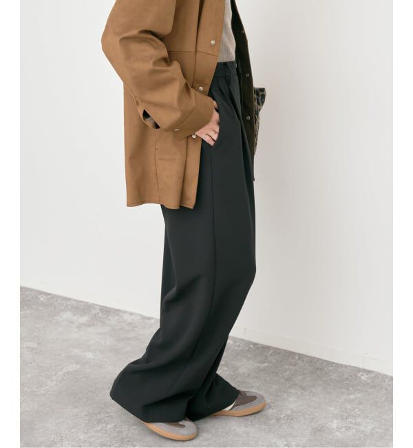 Spick and Span「《追加》ダブルクロスツータックパンツ」|スラックス|