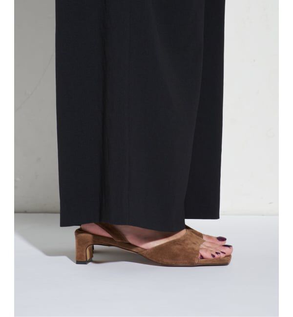 GRISE「《予約》MIDORI UEEDA&times;GRISE4cmレザースクエアスエードサンダル」|サンダル|