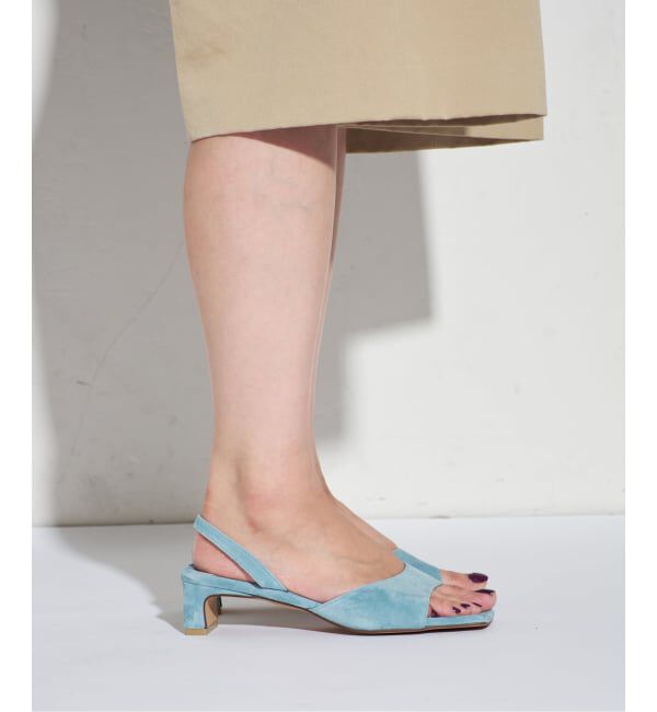 GRISE「《予約》MIDORI UEEDA&times;GRISE4cmレザースクエアスエードサンダル」|サンダル|