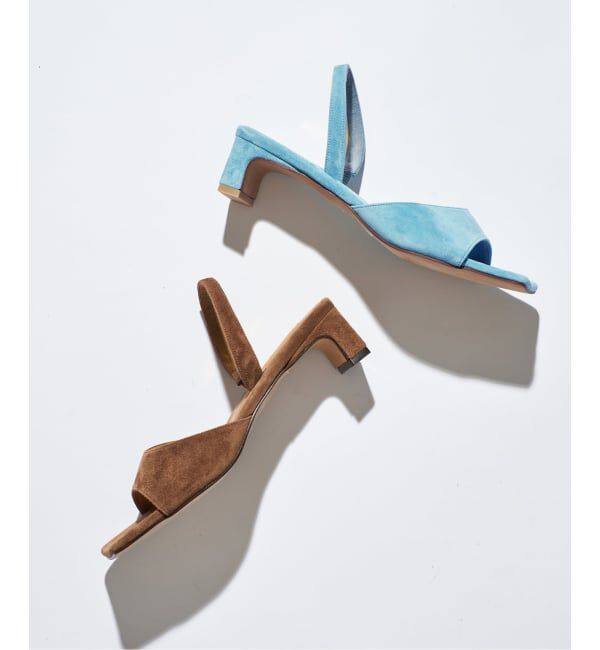 GRISE「《予約》MIDORI UEEDA&times;GRISE4cmレザースクエアスエードサンダル」|サンダル|