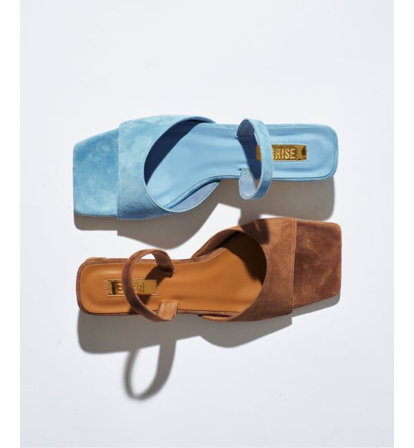 GRISE「《予約》MIDORI UEEDA&times;GRISE4cmレザースクエアスエードサンダル」|サンダル|