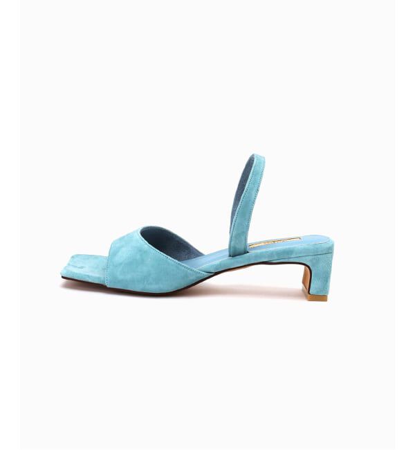 GRISE「《予約》MIDORI UEEDA&times;GRISE4cmレザースクエアスエードサンダル」|サンダル|