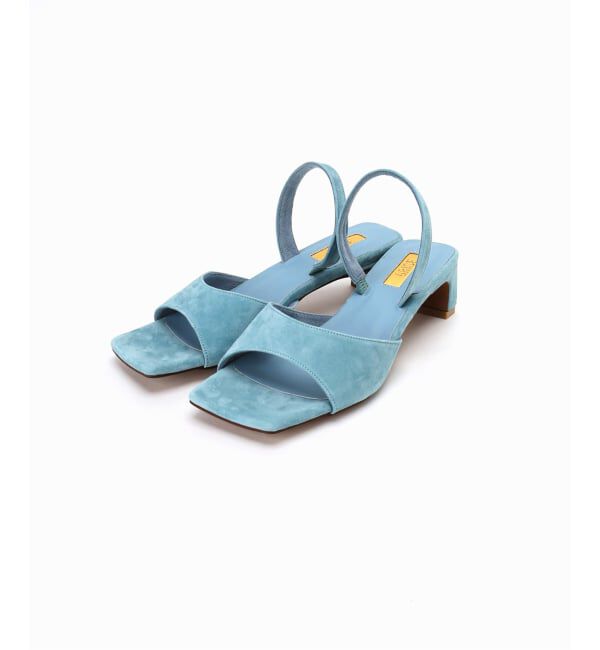 GRISE「《予約》MIDORI UEEDA&times;GRISE4cmレザースクエアスエードサンダル」|サンダル|