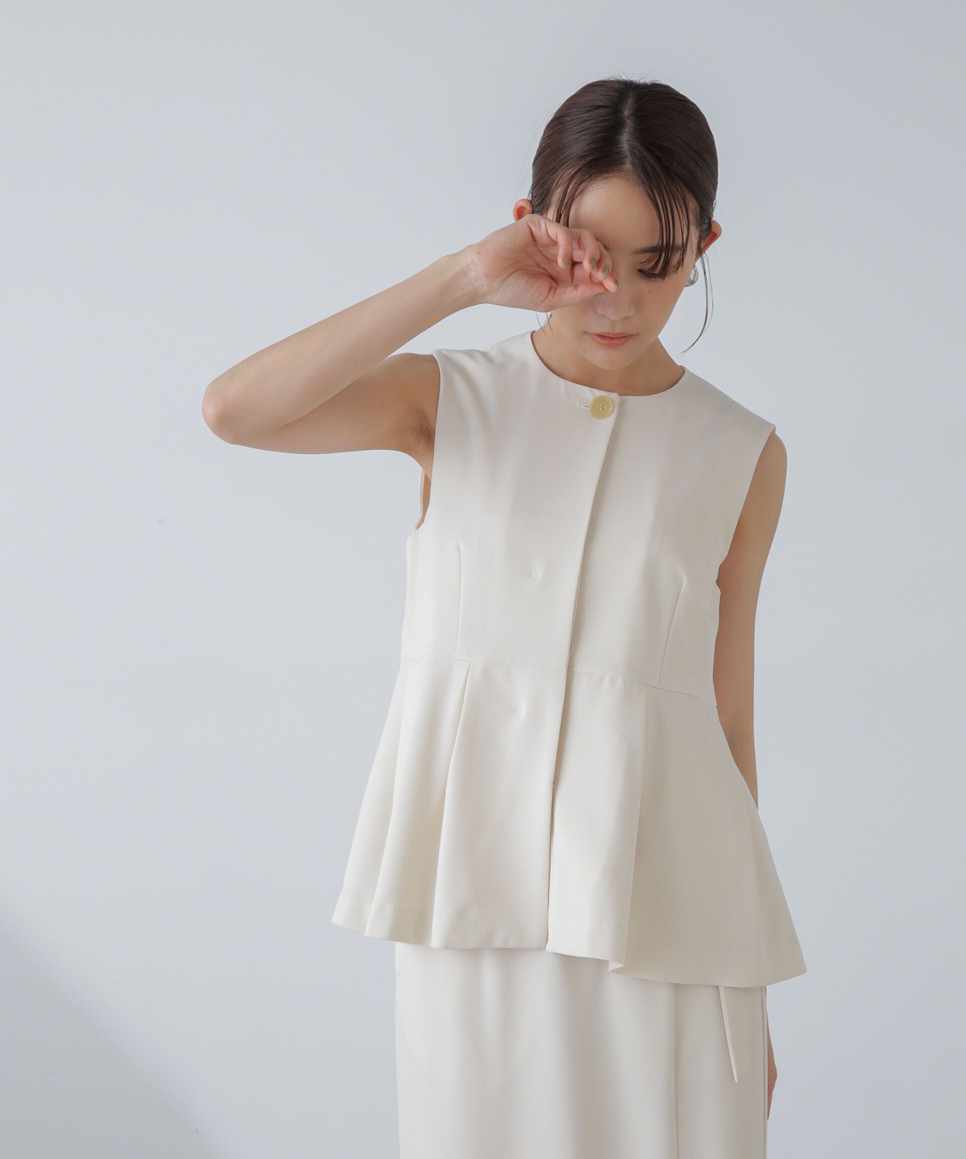 nano･universe「多機能素材ペプラムジレ(セットアップ可）」|ベスト・ジレ|