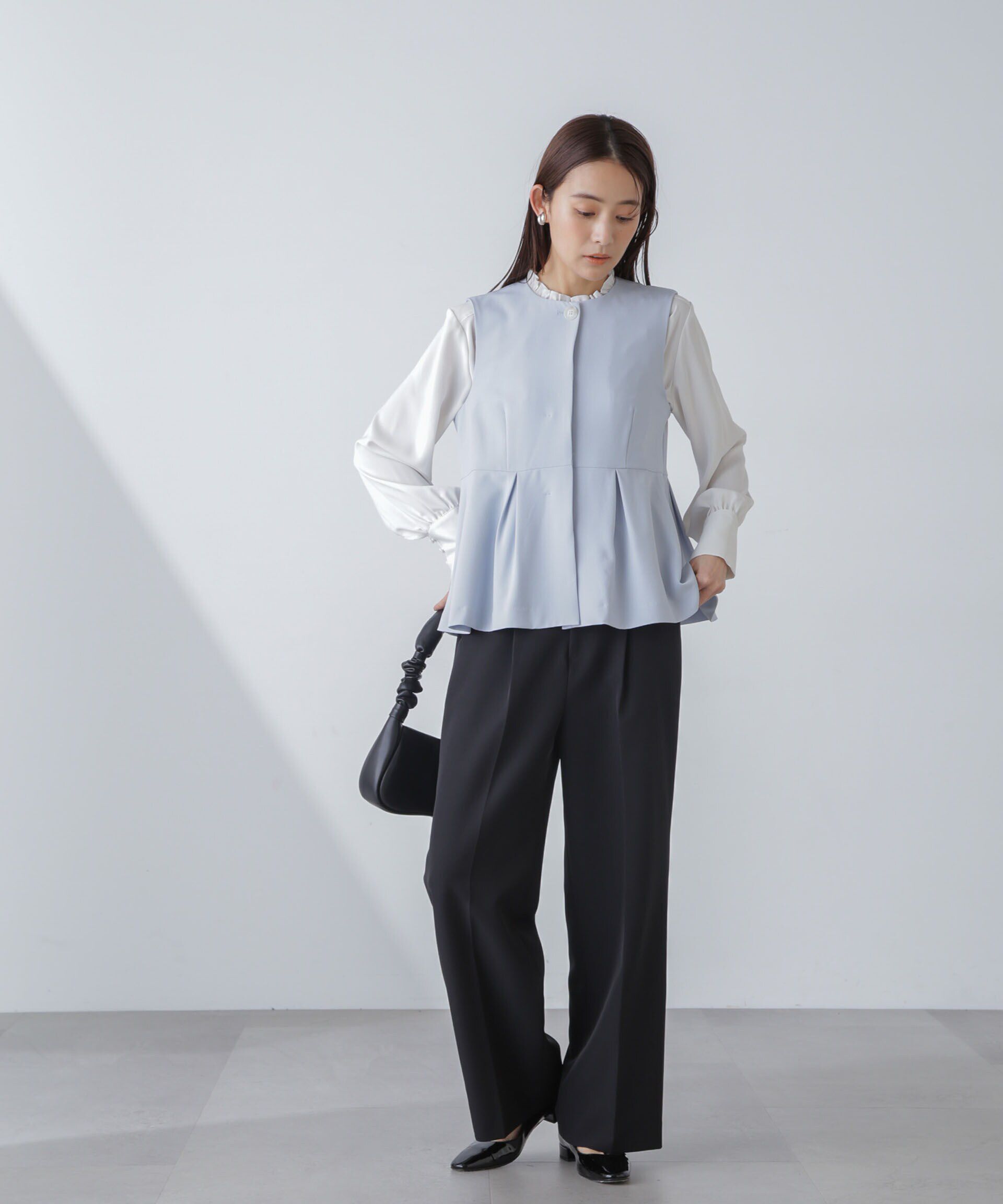 nano･universe「多機能素材ペプラムジレ(セットアップ可）」|ベスト・ジレ|