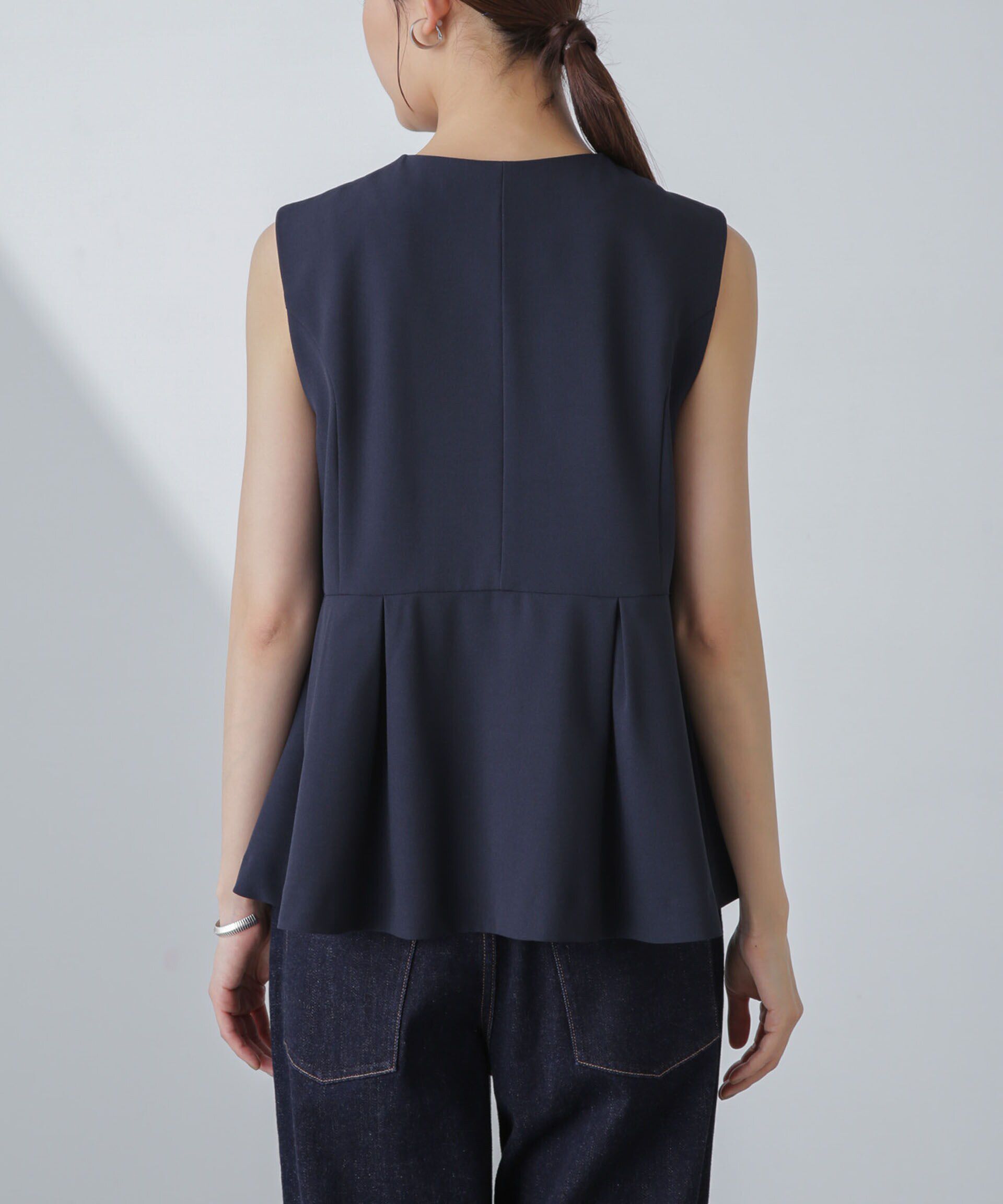 nano･universe「多機能素材ペプラムジレ(セットアップ可）」|ベスト・ジレ|