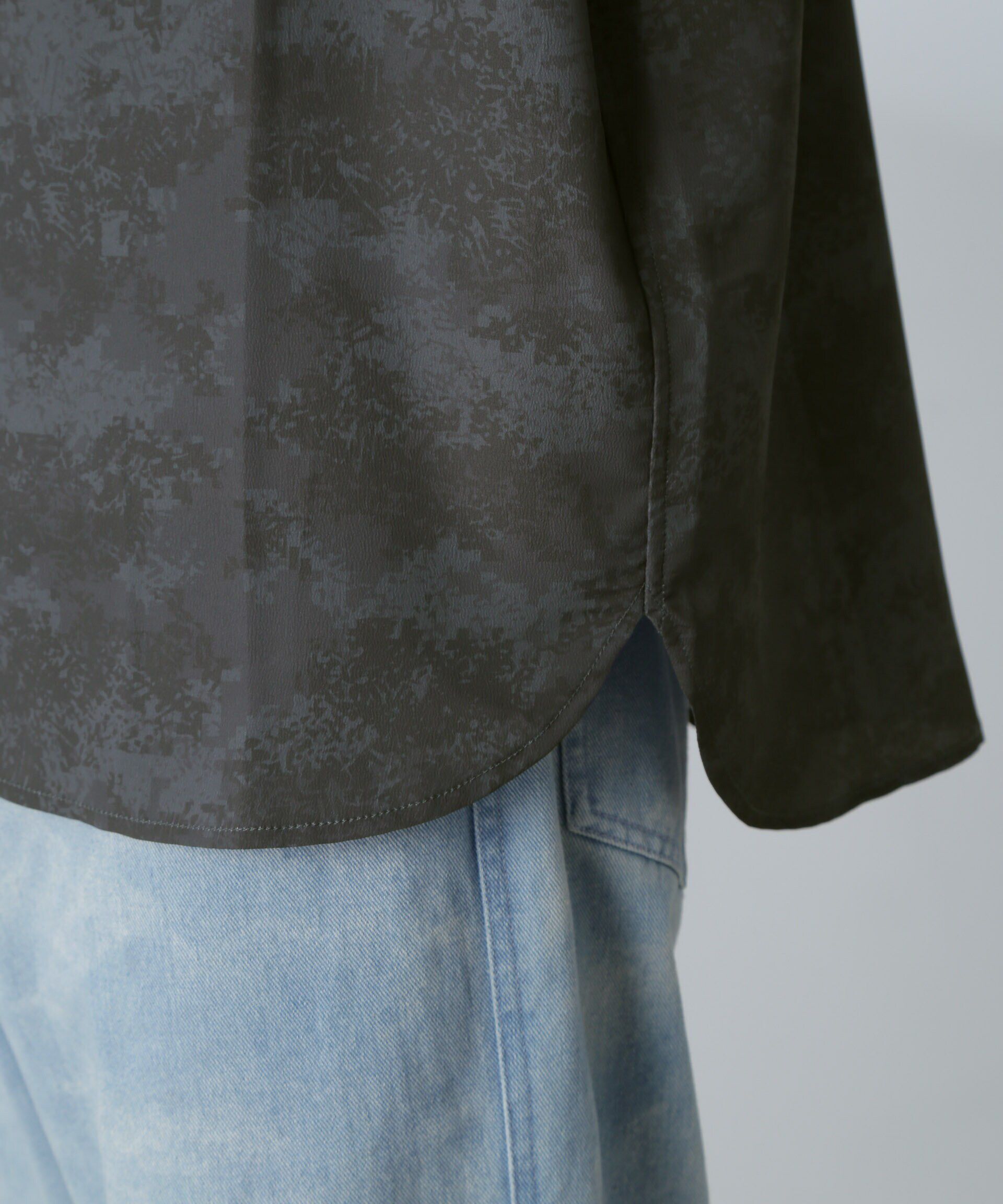 nano･universe「梨地パターンシャツ 半袖」|シャツ・ブラウス|