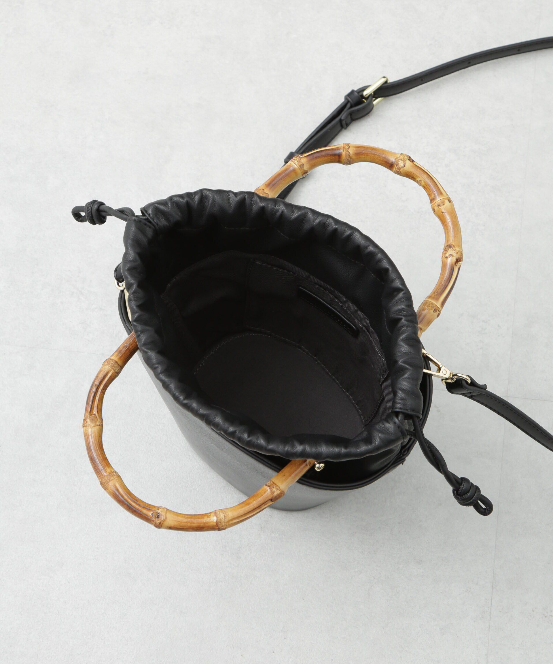 nano･universe「バンブーハンドルミニバケツバッグ」|ショルダー・メッセンジャー|