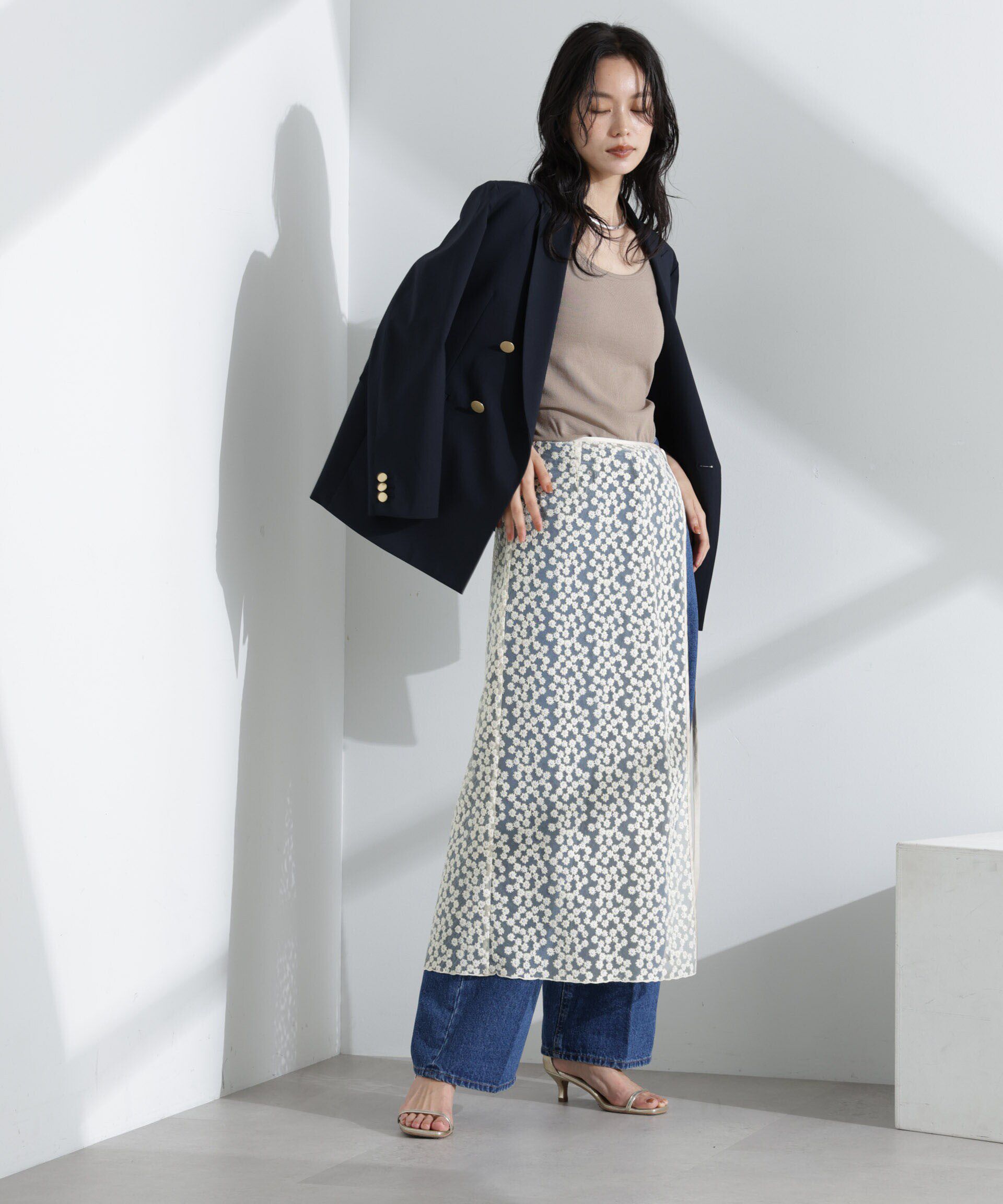 nano･universe「レースラップスカート」|スカート|