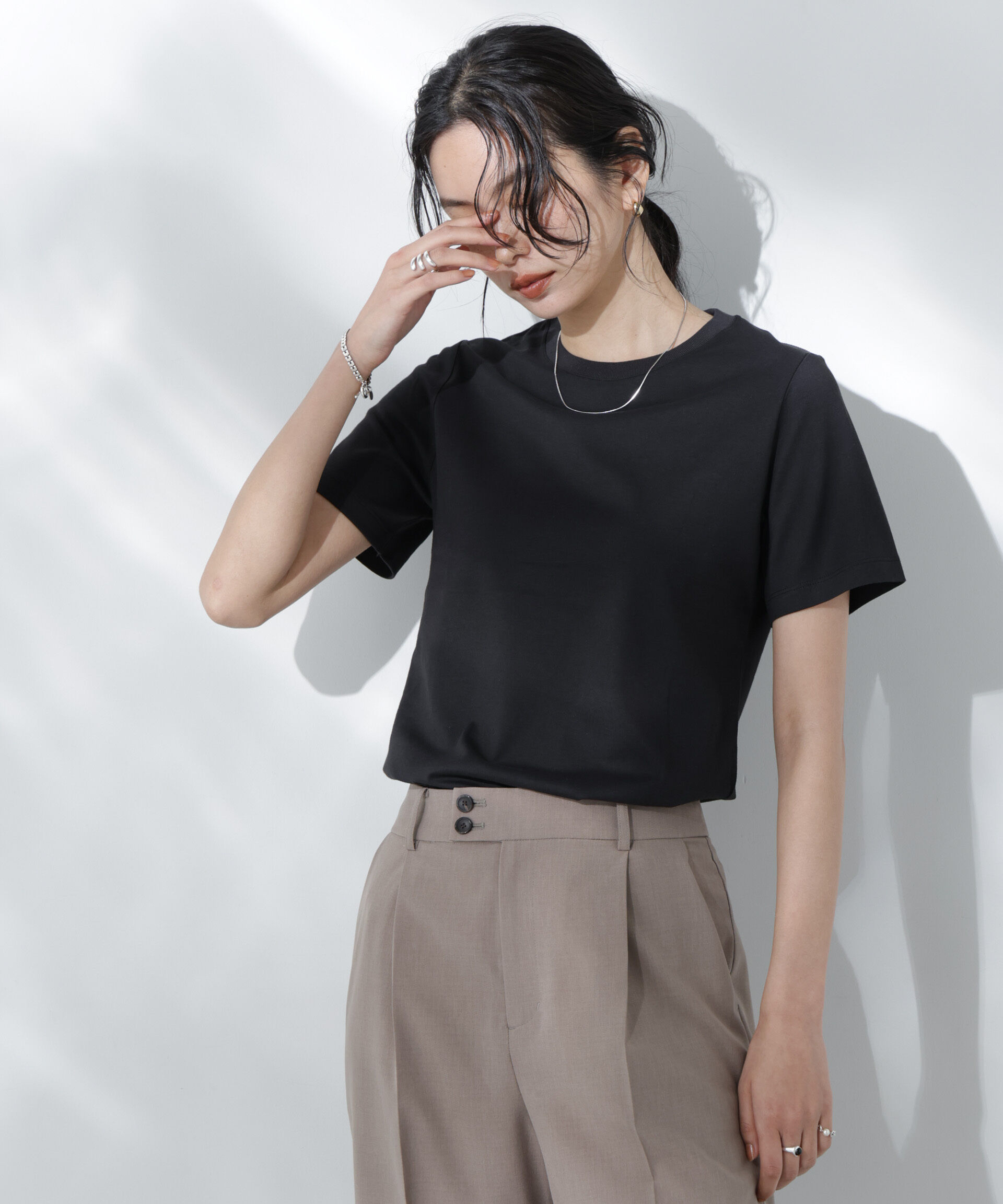 nano･universe「Anti Soaked(R) 汗染み防止クルーネックTシャツ」|Tシャツ・カットソー|