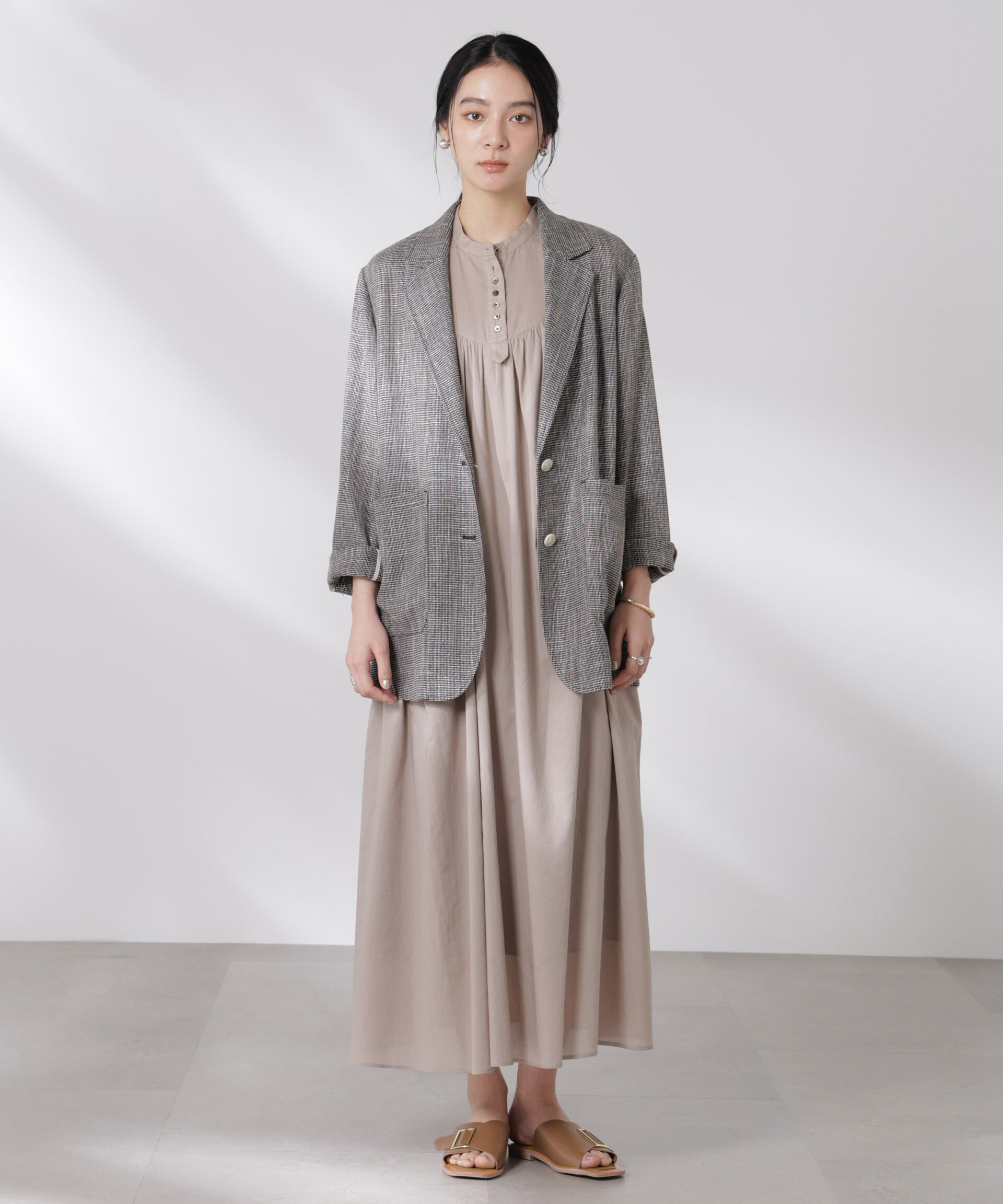 nano･universe「カラミ織りシングルジャケット」|テーラードジャケット|