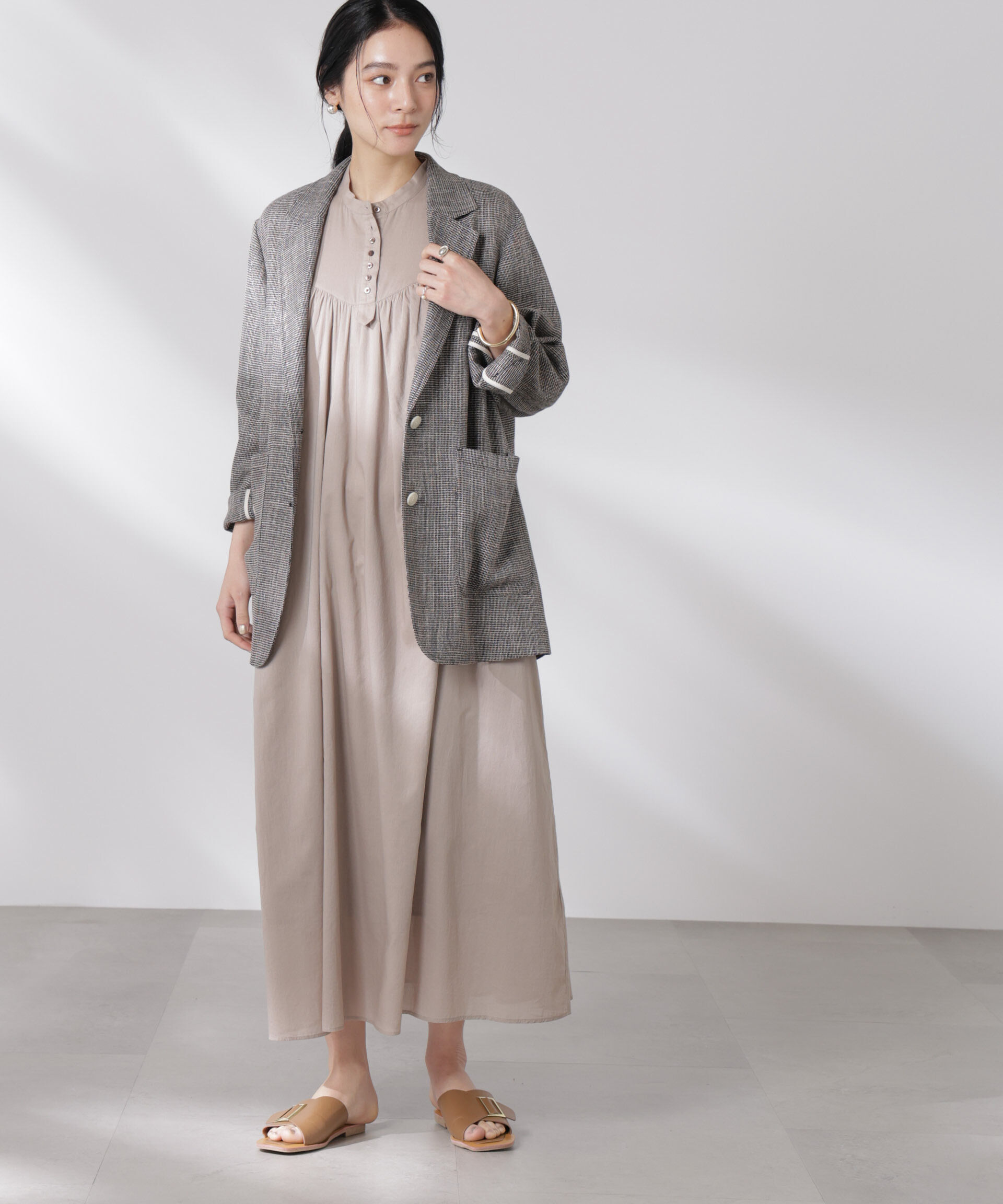 nano･universe「カラミ織りシングルジャケット」|テーラードジャケット|