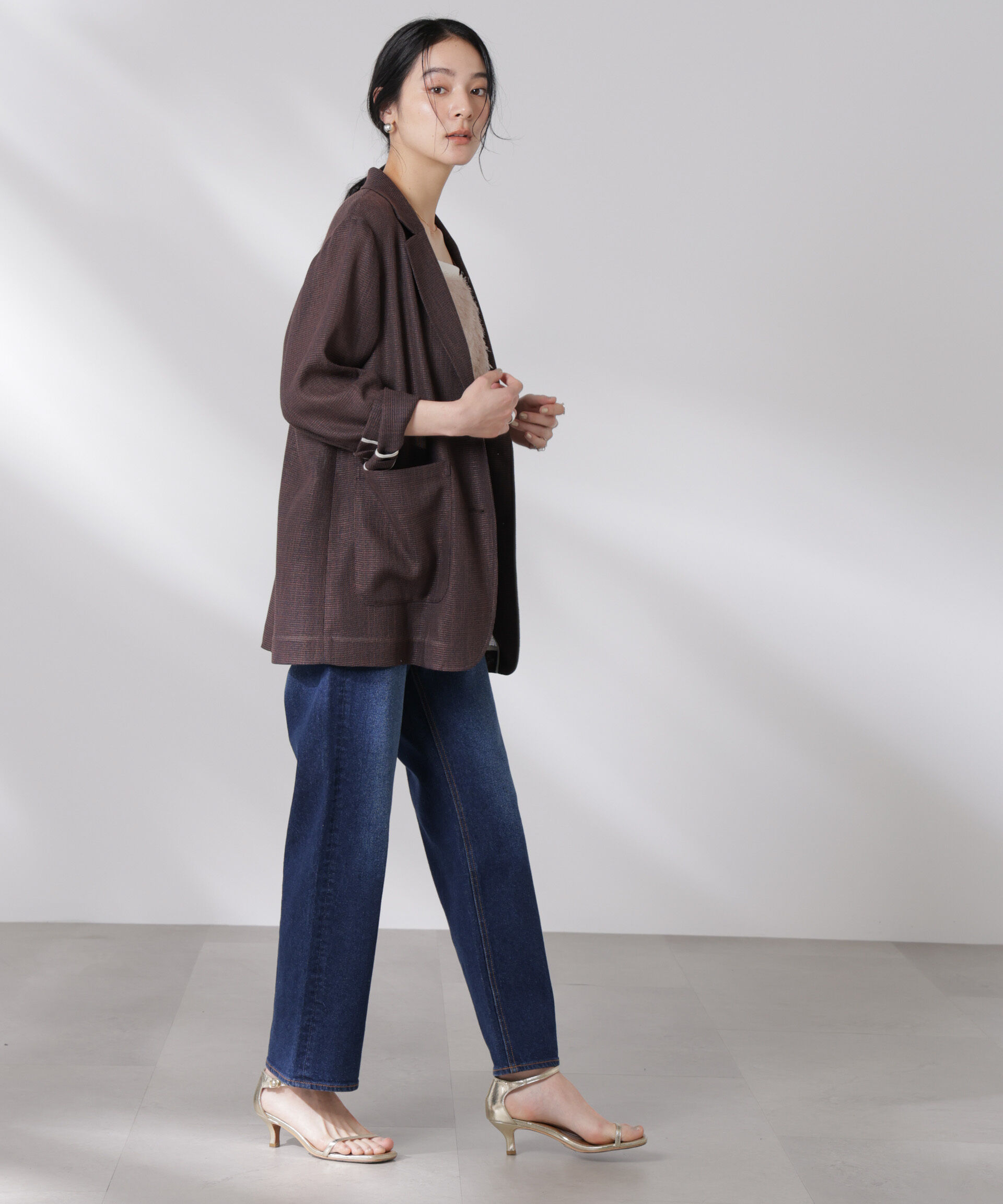 nano･universe「カラミ織りシングルジャケット」|テーラードジャケット|