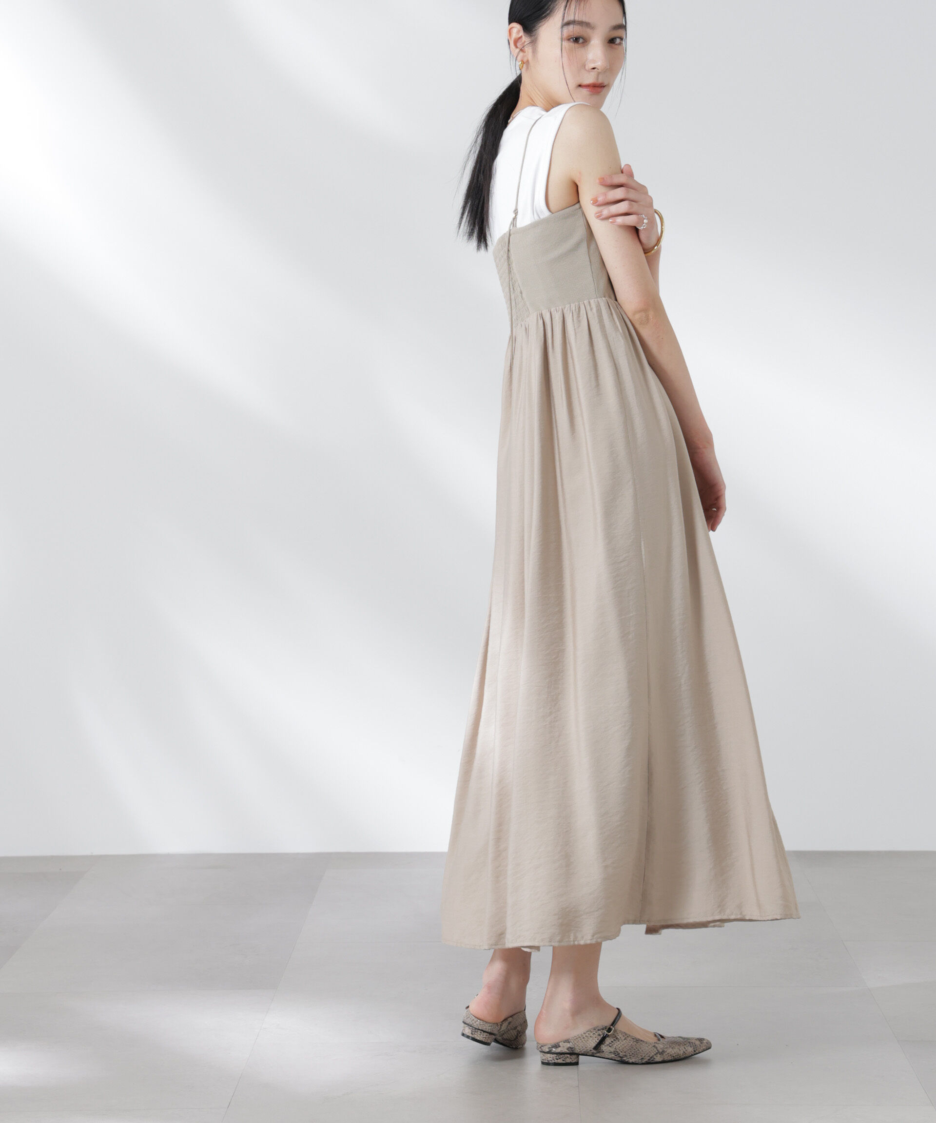 nano･universe「リブドッキング2wayキャミワンピース」|ワンピース|