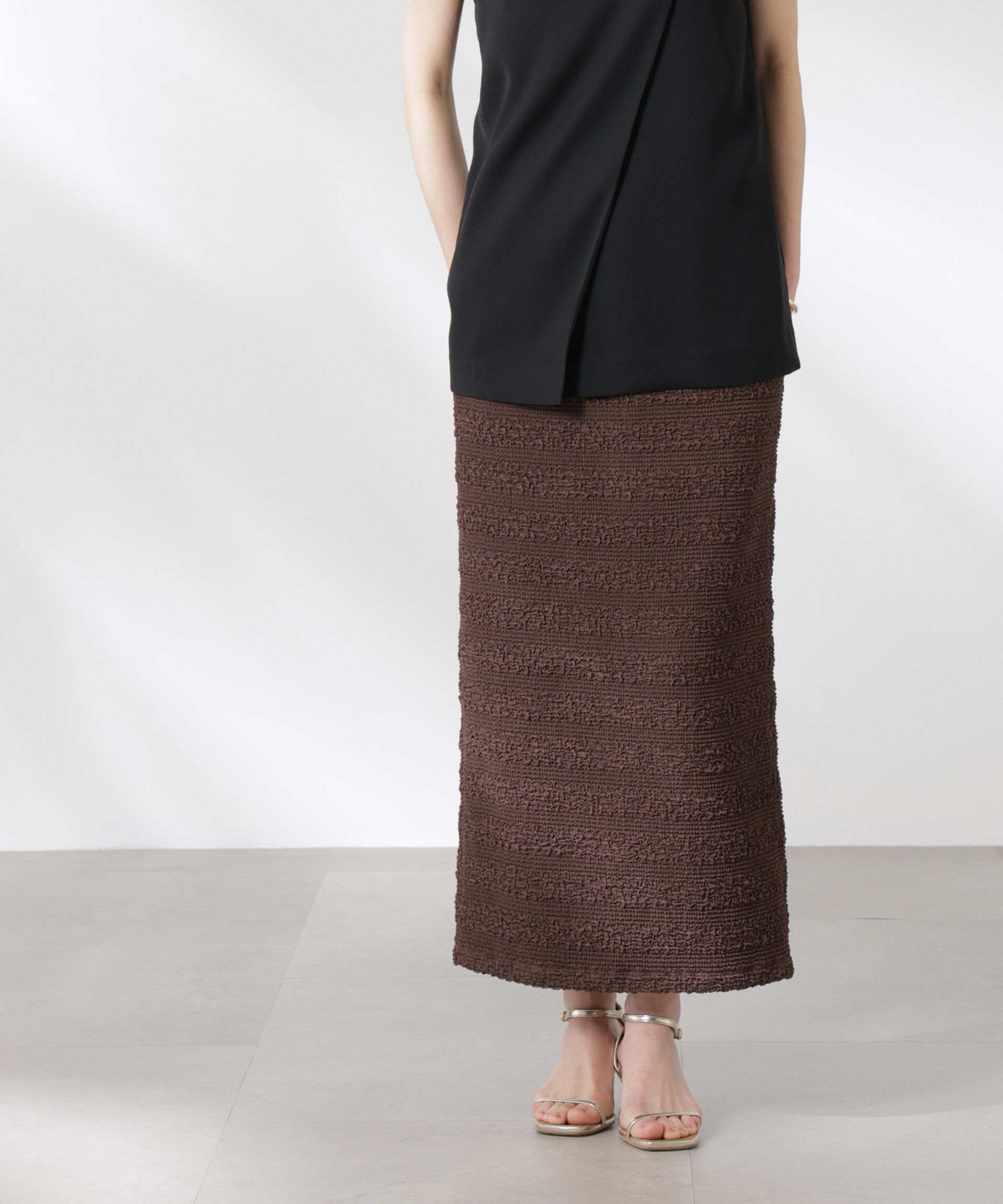 nano･universe「フクレボーダースカート」|スカート|