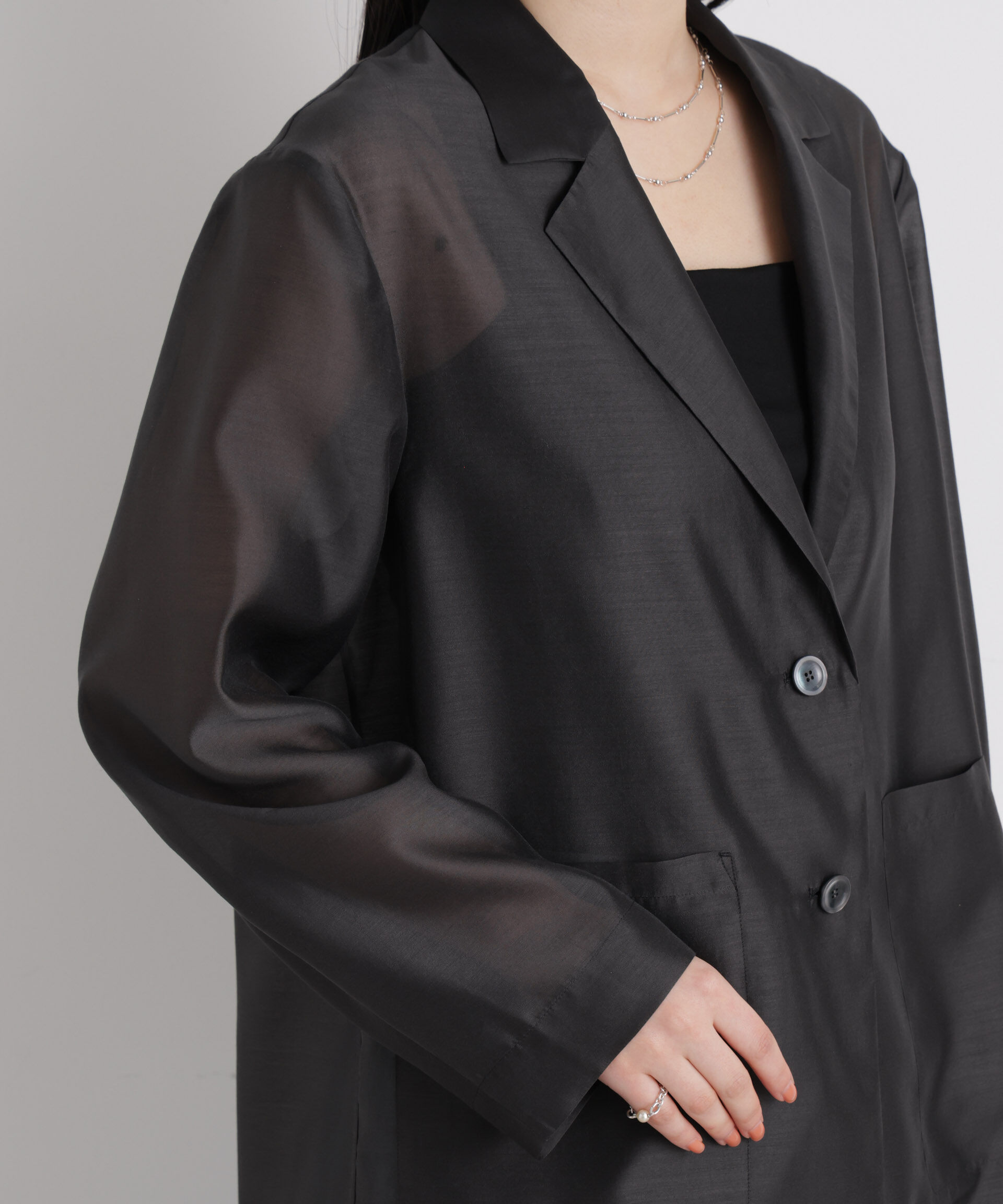 nano･universe「シアーテーラードオーバージャケット」|テーラードジャケット|