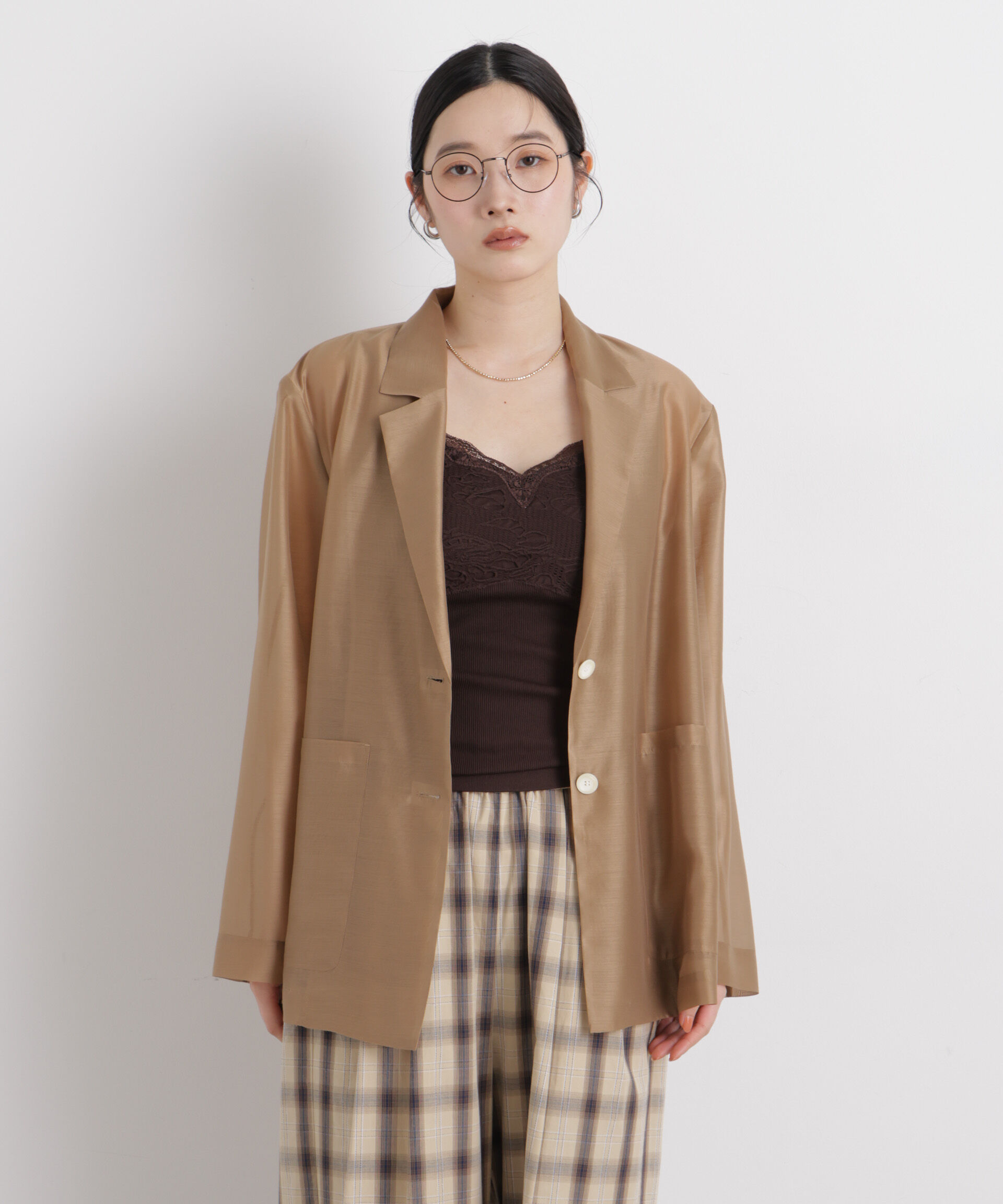 nano･universe「シアーテーラードオーバージャケット」|テーラードジャケット|
