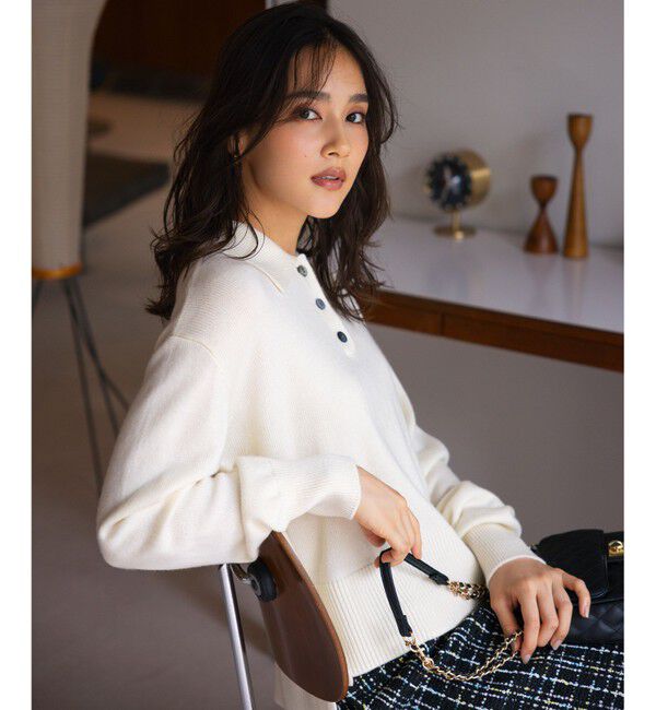 組曲「カシミヤブレンドバルキーポロ ニット」|ニット・セーター|