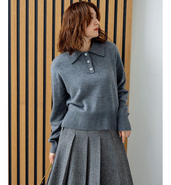 組曲「カシミヤブレンドバルキーポロ ニット」|ニット・セーター|
