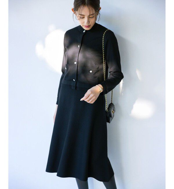 組曲「ニットフレア スカート」|スカート|ブラック系