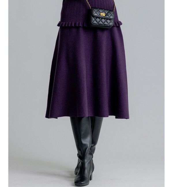 組曲「ニットフレア スカート」|スカート|パープル系