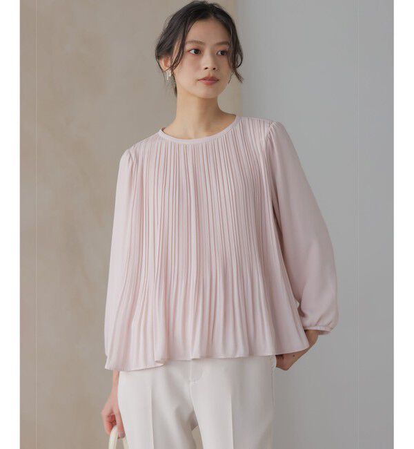 組曲「【WEB限定】ジョーゼットシフォンプリーツ ブラウス」|シャツ・ブラウス|ピンク系