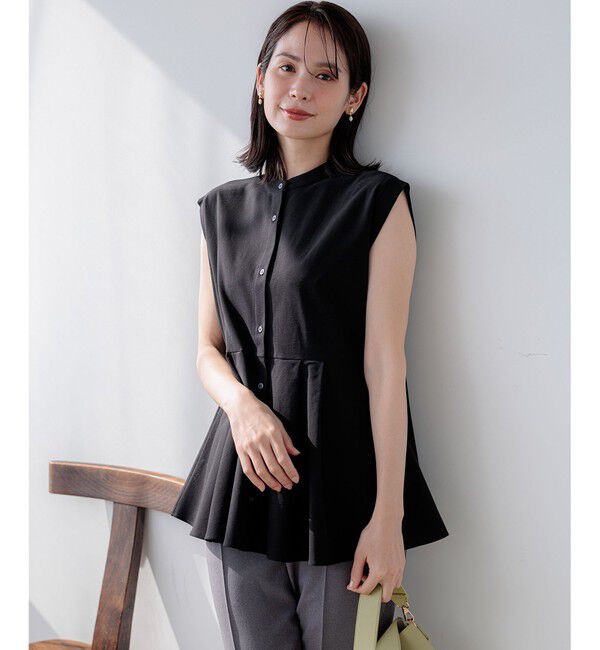 組曲「ツイルジャージーペプラム カットソー」|Tシャツ・カットソー|ブラック系