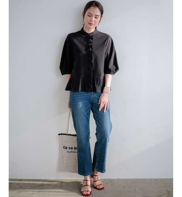 組曲「【WEB限定】ツイルジャージーフリル カットソー」|Tシャツ・カットソー|