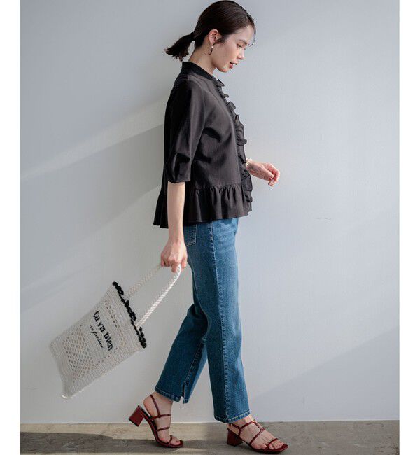 組曲「【WEB限定】ツイルジャージーフリル カットソー」|Tシャツ・カットソー|