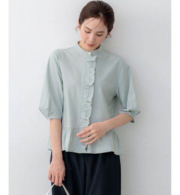 組曲「【WEB限定】ツイルジャージーフリル カットソー」|Tシャツ・カットソー|