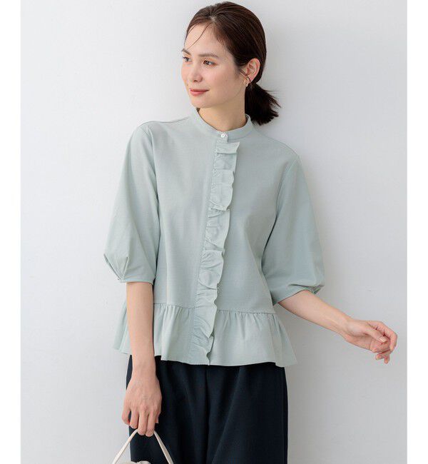 組曲「【WEB限定】ツイルジャージーフリル カットソー」|Tシャツ・カットソー|