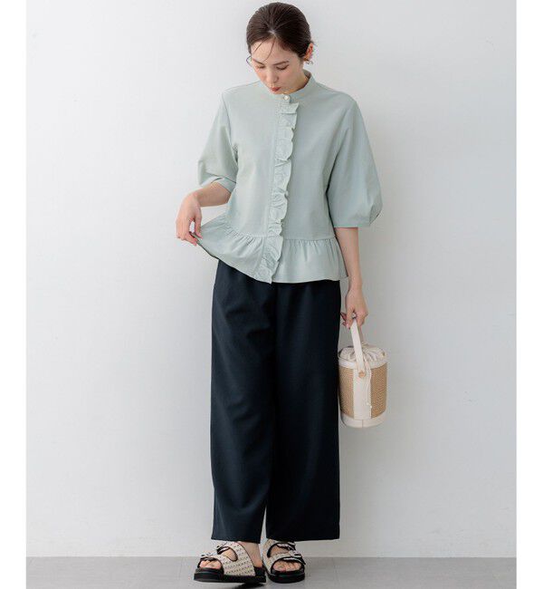 組曲「【WEB限定】ツイルジャージーフリル カットソー」|Tシャツ・カットソー|