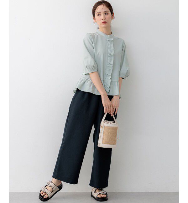 組曲「【WEB限定】ツイルジャージーフリル カットソー」|Tシャツ・カットソー|