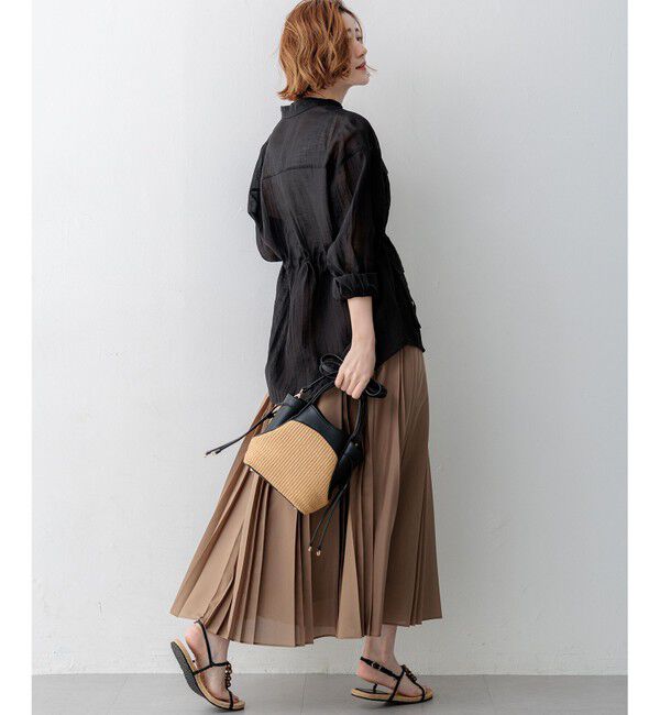 23区「【見上愛さん着用】リネンミックスシアースラブ ミリタリージャケット」|シャツ・ブラウス|