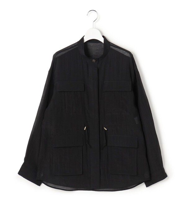 23区「【見上愛さん着用】リネンミックスシアースラブ ミリタリージャケット」|シャツ・ブラウス|