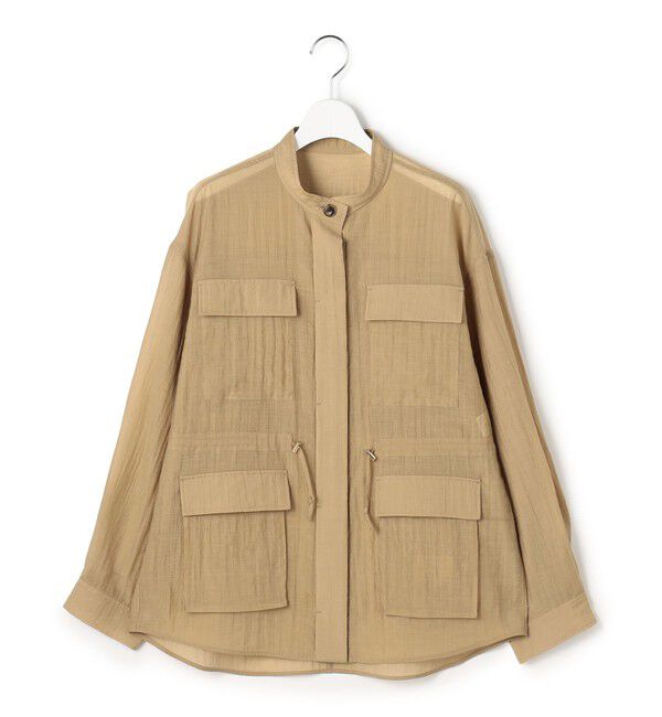 23区「【見上愛さん着用】リネンミックスシアースラブ ミリタリージャケット」|シャツ・ブラウス|