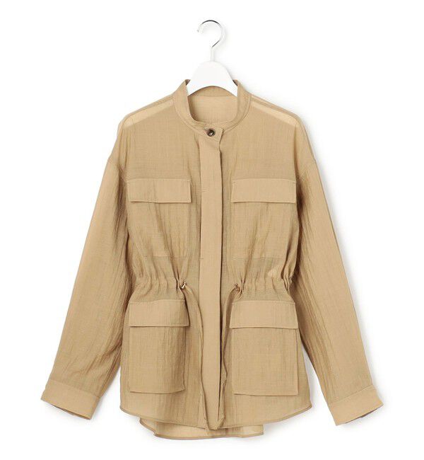 23区「【見上愛さん着用】リネンミックスシアースラブ ミリタリージャケット」|シャツ・ブラウス|