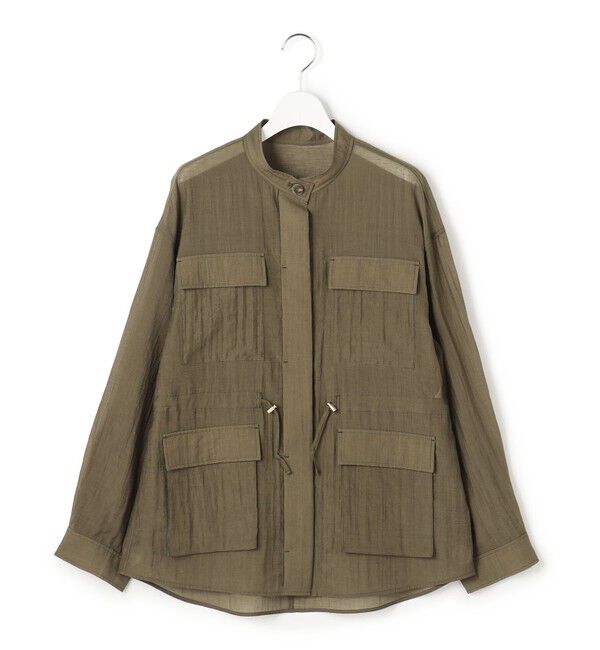 23区「【見上愛さん着用】リネンミックスシアースラブ ミリタリージャケット」|シャツ・ブラウス|