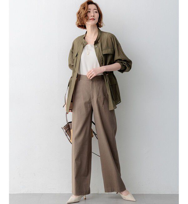 23区「【見上愛さん着用】リネンミックスシアースラブ ミリタリージャケット」|シャツ・ブラウス|