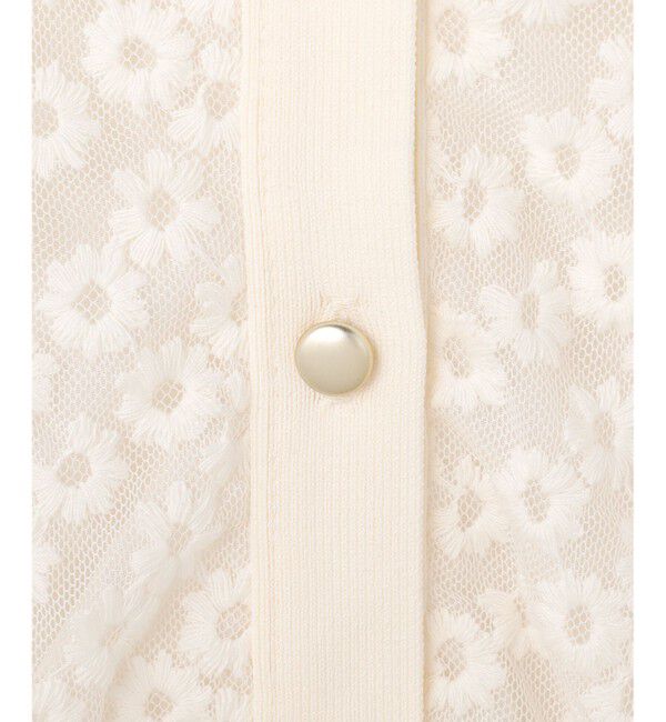 ANY SIS「レーシー ニット ブルゾン」|カーディガン|