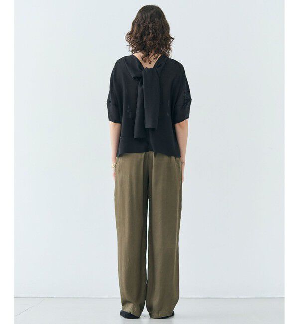 BEIGE,「LIATRIS / バックリボン ハーフスリーブブラウス」|シャツ・ブラウス|