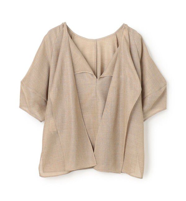 BEIGE,「LIATRIS / バックリボン ハーフスリーブブラウス」|シャツ・ブラウス|