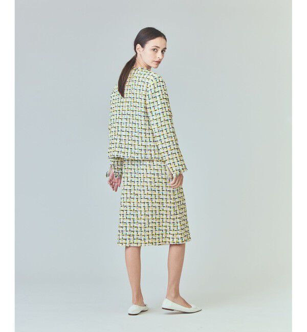  「チュールヤーンツイードジャケット」|ノーカラージャケット|