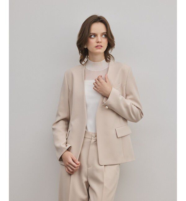 GRACE CONTINENTAL「トリアセノーカラージャケット」|ノーカラージャケット|